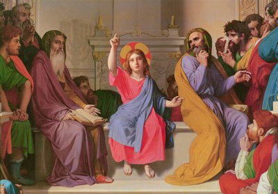 (dettaglio) Gesù in Gesù tra i dottori da Jean Auguste Dominique Ingres